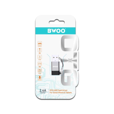 BWOO adapter USB-C - USB szary OTG BZ-38 BWOO adapter USB-C - USB szary OTG BZ-38