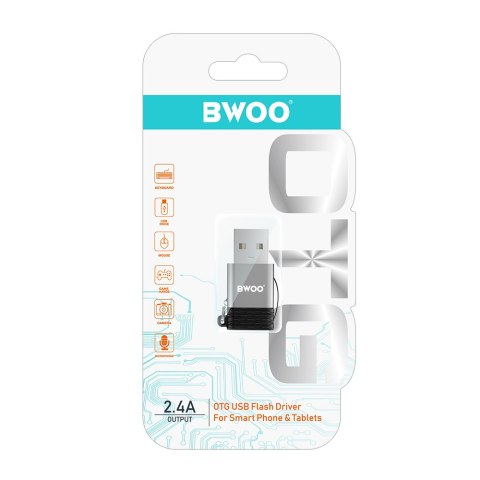 BWOO adapter USB-C - USB szary OTG BZ-38 BWOO adapter USB-C - USB szary OTG BZ-38