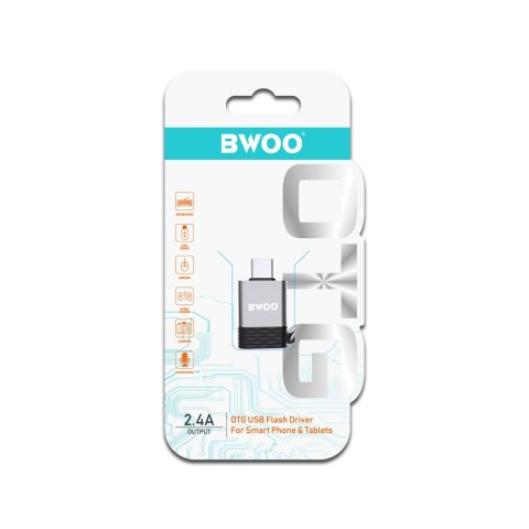 BWOO adapter USB - USB-C szary OTG BZ-35 BWOO adapter USB - USB-C szary OTG BZ-35