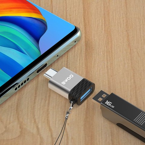 BWOO adapter USB - USB-C szary OTG BZ-35 BWOO adapter USB - USB-C szary OTG BZ-35