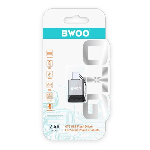 BWOO adapter USB - USB-C szary OTG BZ-35 BWOO adapter USB - USB-C szary OTG BZ-35