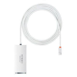 Baseus adapter HUB Lite USB-C do 4x USB 3.0 2,0m biały