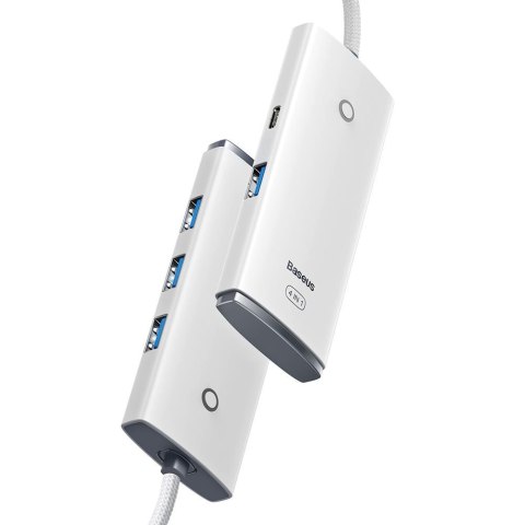 Baseus adapter HUB Lite USB-C do 4x USB 3.0 2,0m biały