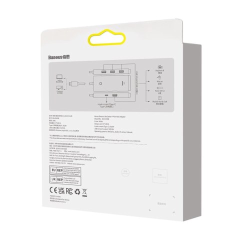 Baseus adapter HUB Lite USB-C do 4x USB 3.0 2,0m biały