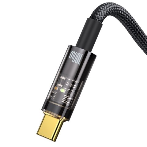 Baseus kabel Explorer USB - USB-C 1,0 m czarny z automatycznym wyłączaniem 100W Baseus kabel Explorer USB - USB-C 1,0 m czarny z automatycznym wyłączaniem 100W