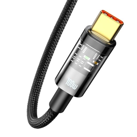 Baseus kabel Explorer USB - USB-C 1,0 m czarny z automatycznym wyłączaniem 100W Baseus kabel Explorer USB - USB-C 1,0 m czarny z automatycznym wyłączaniem 100W