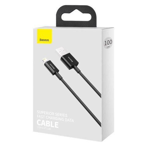 Baseus kabel Superior USB - Lightning 1,0 m 2,4A czarny Baseus kabel Superior USB - Lightning 1,0 m 2,4A czarny