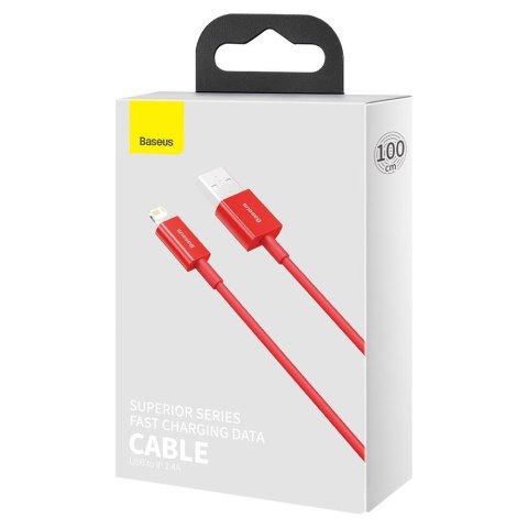 Baseus kabel Superior USB - Lightning 1,0 m 2,4A czerwony Baseus kabel Superior USB - Lightning 1,0 m 2,4A czerwony