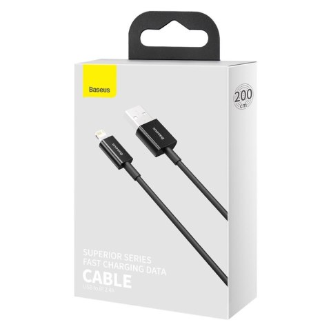 Baseus kabel Superior USB - Lightning 2,0 m 2,4A czarny Baseus kabel Superior USB - Lightning 2,0 m 2,4A czarny