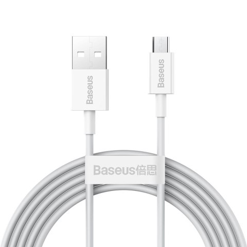 Baseus kabel Superior USB - microUSB 2,0 m 2,0A biały Baseus kabel Superior USB - microUSB 2,0 m 2,0A biały