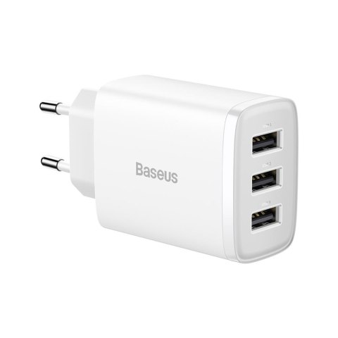 Baseus ładowarka sieciowa Compact 3 x USB biała 17W Baseus ładowarka sieciowa Compact 3 x USB biała 17W