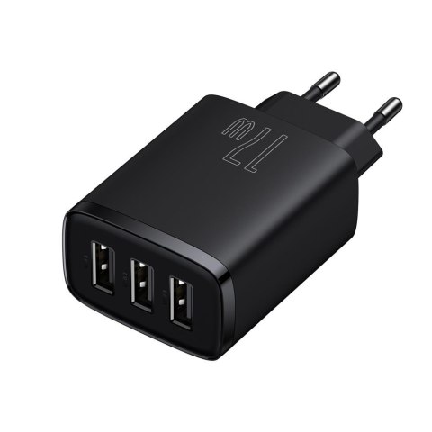 Baseus ładowarka sieciowa Compact 3 x USB czarna 17W Baseus ładowarka sieciowa Compact 3 x USB czarna 17W