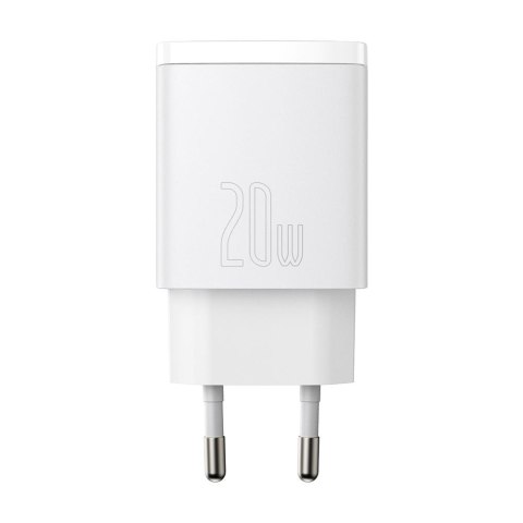 Baseus ładowarka sieciowa Compact PD 20W 1x USB-C 1x USB biała Baseus ładowarka sieciowa Compact PD 20W 1x USB-C 1x USB biała
