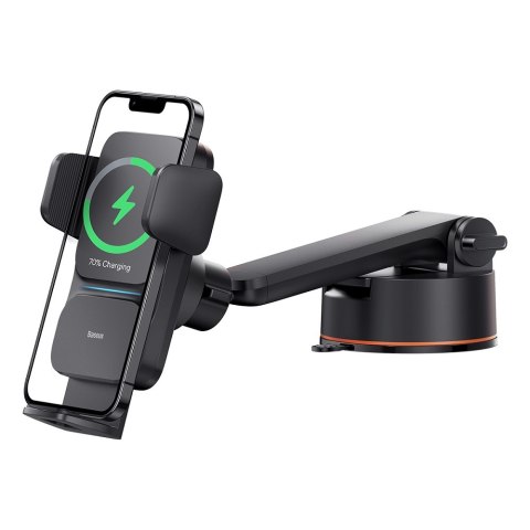 Baseus uchwyt samochodowy Wisdom Auto Alignment z funkcją ładowania bezprzewodowego czarny 15W z przyssawką Baseus uchwyt samochodowy Wisdom Auto Alignment z funkcją ładowania bezprzewodowego czarny 15W z przyssawką