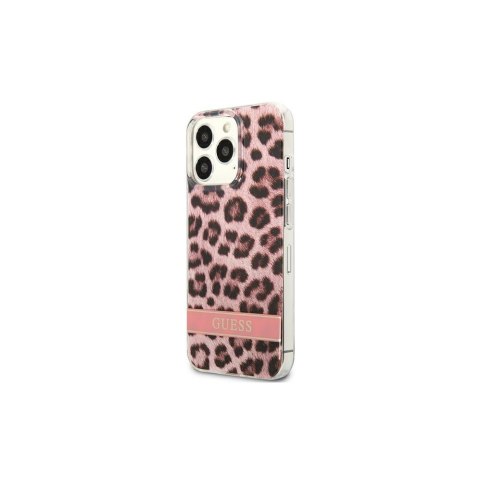 Guess nakładka do iPhone 13 Pro Max 6,7" GUHCP13XHSLEOP różowa hard case Leopard Electro Stripe Guess nakładka do iPhone 13 Pro Max 6,7" GUHCP13XHSLEOP różowa hard case Leopard Electro Stripe