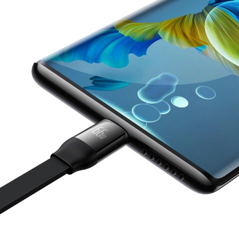 Baseus Bright Mirror 2 zwijany kabel przewód 3w1 USB Typ A - micro USB + Lightning + USB Typ C 66W 1.1m czarny (CAMJ010101) Baseus Bright Mirror 2 zwijany kabel przewód 3w1 USB Typ A - micro USB + Lightning + USB Typ C 66W 1.1m czarny (CAMJ010101)