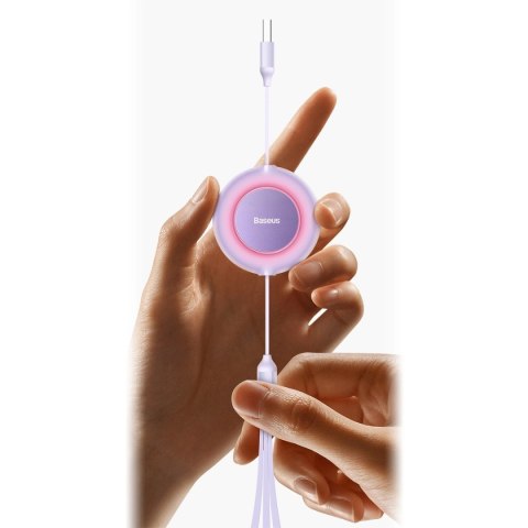 Baseus Bright Mirror 2 zwijany kabel przewód 3w1 USB Typ A - micro USB + Lightning + USB Typ C 66W 1.1m czarny (CAMJ010101) Baseus Bright Mirror 2 zwijany kabel przewód 3w1 USB Typ A - micro USB + Lightning + USB Typ C 66W 1.1m czarny (CAMJ010101)