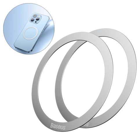 Baseus Halo Series magnetyczny pierścień (2 szt./opakowanie) srebrny (PCCH000012) Baseus Halo Series magnetyczny pierścień (2 szt./opakowanie) srebrny (PCCH000012)