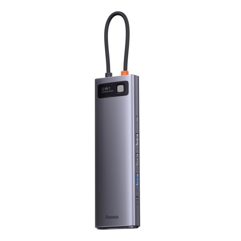 Baseus Metal Gleam wielofunkcyjny HUB USB Typ C 12w1 HDMI / DP / USB Typ C / minijack 3.5mm / RJ45 / SD (WKWG020213)
