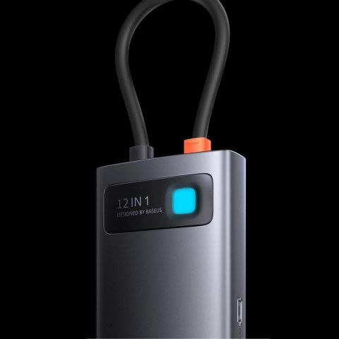 Baseus Metal Gleam wielofunkcyjny HUB USB Typ C 12w1 HDMI / DP / USB Typ C / minijack 3.5mm / RJ45 / SD (WKWG020213)