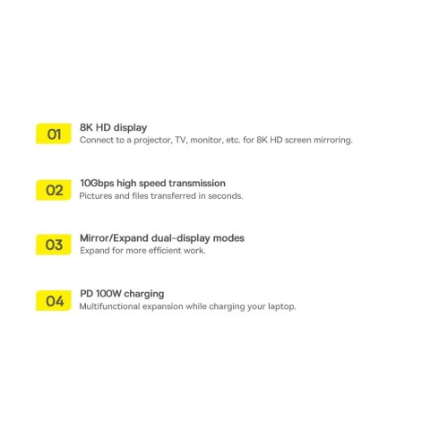 Baseus Metal Gleam wielofunkcyjny HUB USB Typ C 12w1 HDMI / DP / USB Typ C / minijack 3.5mm / RJ45 / SD (WKWG020213)