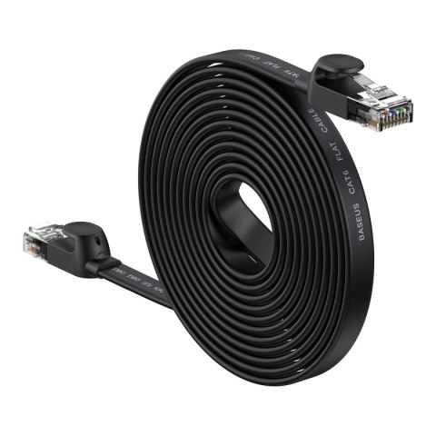 Baseus Speed Six kabel sieciowy płaski RJ45 1000Mbps 15m czarny (WKJS000301) Baseus Speed Six kabel sieciowy płaski RJ45 1000Mbps 15m czarny (WKJS000301)