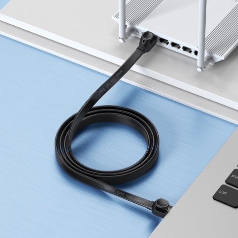 Baseus Speed Six kabel sieciowy płaski RJ45 1000Mbps 15m czarny (WKJS000301) Baseus Speed Six kabel sieciowy płaski RJ45 1000Mbps 15m czarny (WKJS000301)