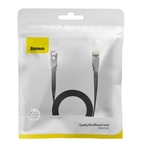 Baseus Speed Six kabel sieciowy płaski RJ45 1000Mbps 2m czarny (WKJS000101) Baseus Speed Six kabel sieciowy płaski RJ45 1000Mbps 2m czarny (WKJS000101)