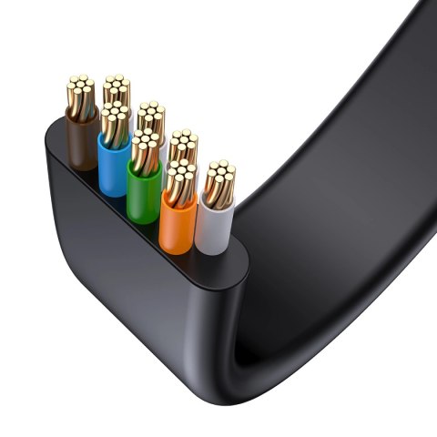 Baseus Speed Six kabel sieciowy płaski RJ45 1000Mbps 2m czarny (WKJS000101) Baseus Speed Six kabel sieciowy płaski RJ45 1000Mbps 2m czarny (WKJS000101)