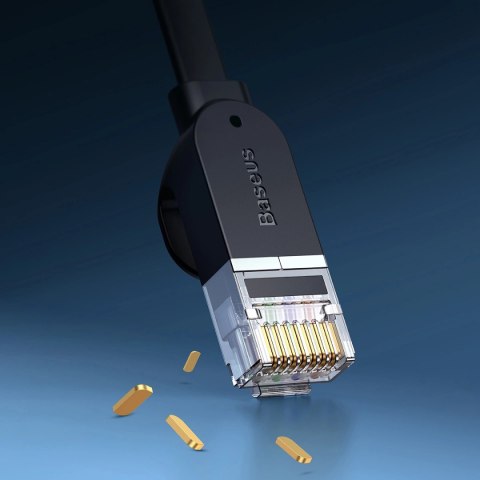 Baseus Speed Six kabel sieciowy płaski RJ45 1000Mbps 2m czarny (WKJS000101) Baseus Speed Six kabel sieciowy płaski RJ45 1000Mbps 2m czarny (WKJS000101)