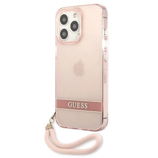 Etui Guess Translucent Strap na iPhone 13 Pro / 13 6,1" - różowe