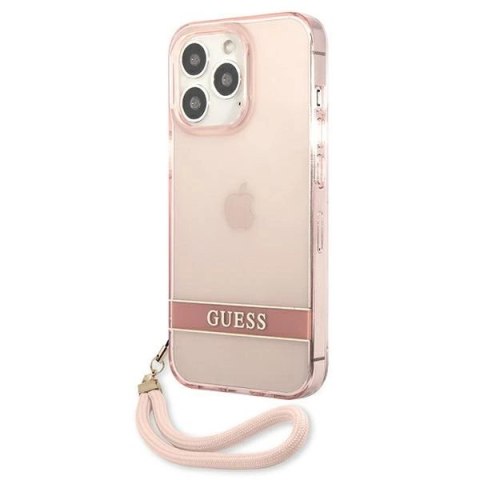 Etui Guess Translucent Strap na iPhone 13 Pro / 13 6,1" - różowe