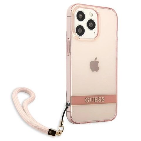 Etui Guess Translucent Strap na iPhone 13 Pro / 13 6,1" - różowe