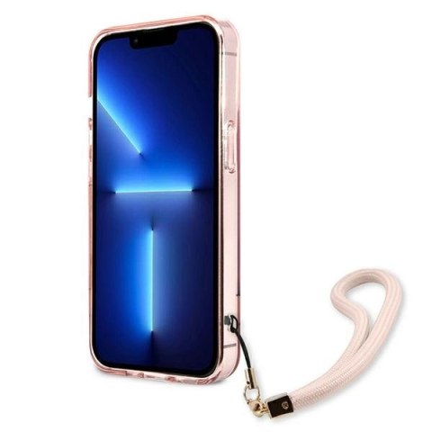 Etui Guess Translucent Strap na iPhone 13 Pro / 13 6,1" - różowe