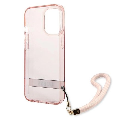 Etui Guess Translucent Strap na iPhone 13 Pro / 13 6,1" - różowe
