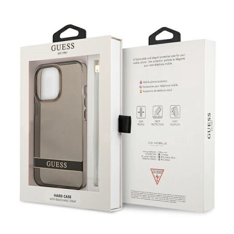 Etui Guess Translucent Strap na iPhone 13 Pro / iPhone 13 - czarne