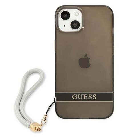 Etui Guess Translucent Strap na iPhone 13 mini - czarne
