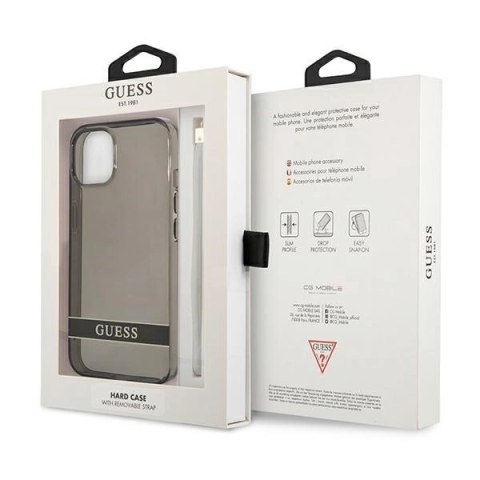Etui Guess Translucent Strap na iPhone 13 mini - czarne