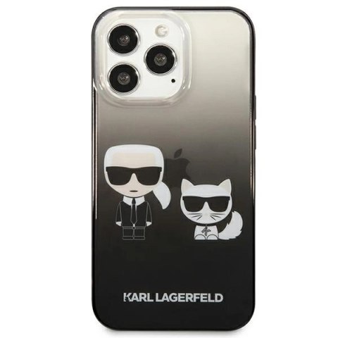 Etui Karl Lagerfeld Gradient Ikonik Karl&Choupette na iPhone 13 Pro / iPhone 13 - czarne Etui Karl Lagerfeld Gradient Ikonik Karl&Choupette na iPhone 13 Pro / iPhone 13 - czarne