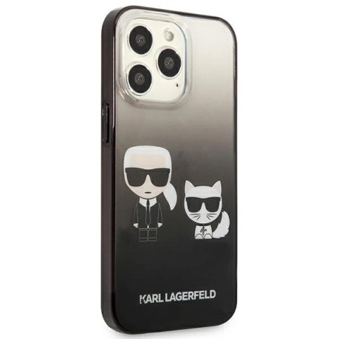 Etui Karl Lagerfeld Gradient Ikonik Karl&Choupette na iPhone 13 Pro / iPhone 13 - czarne Etui Karl Lagerfeld Gradient Ikonik Karl&Choupette na iPhone 13 Pro / iPhone 13 - czarne