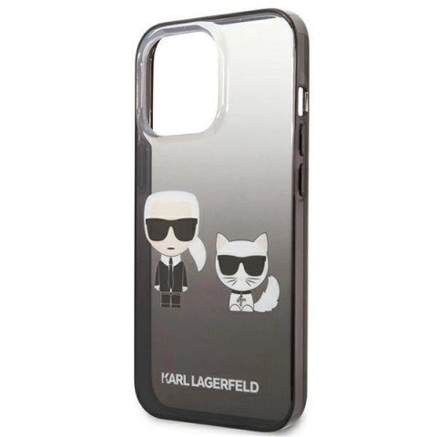 Etui Karl Lagerfeld Gradient Ikonik Karl&Choupette na iPhone 13 Pro / iPhone 13 - czarne Etui Karl Lagerfeld Gradient Ikonik Karl&Choupette na iPhone 13 Pro / iPhone 13 - czarne