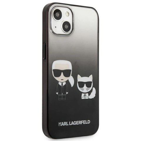 Etui Karl Lagerfeld Gradient Ikonik Karl&Choupette na iPhone 13 mini - czarne
