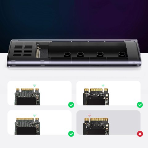 Kieszeń Ugreen CM400 90264 na dysk SSD M.2 z portem USB-C 3.2 - szara Kieszeń Ugreen CM400 90264 na dysk SSD M.2 z portem USB-C 3.2 - szara