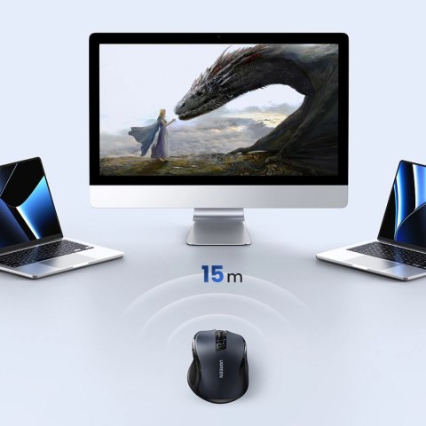 Mysz Ugreen MU006 optyczna bezprzewodowa USB 2.4GHz 4000 DPI - czarna Mysz Ugreen MU006 optyczna bezprzewodowa USB 2.4GHz 4000 DPI - czarna