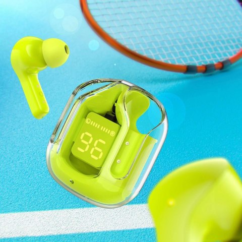 Acefast T6 dokanałowe słuchawki bezprzewodowe TWS Bluetooth - zielone Acefast T6 dokanałowe słuchawki bezprzewodowe TWS Bluetooth - zielone