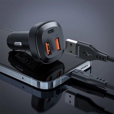 Acefast ładowarka samochodowa 66W 2x USB / USB Typ C, PPS, Power Delivery, Quick Charge 4.0, AFC, FCP, SCP czarny (B9) Acefast ładowarka samochodowa 66W 2x USB / USB Typ C, PPS, Power Delivery, Quick Charge 4.0, AFC, FCP, SCP czarny (B9)