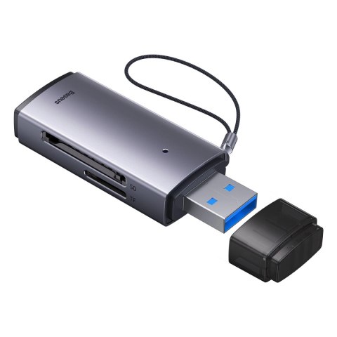 Baseus Lite Series adapter czytnik kart SD/TF USB szary (WKQX060013) Baseus Lite Series adapter czytnik kart SD/TF USB szary (WKQX060013)