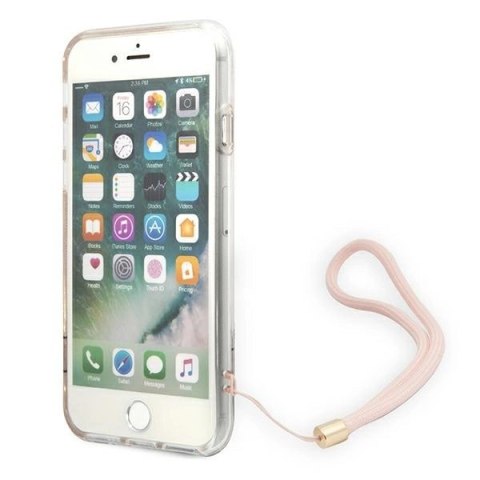 Etui Guess 4G Print Strap na iPhone SE 2022 / SE 2020 / 7 / 8 - różowe
