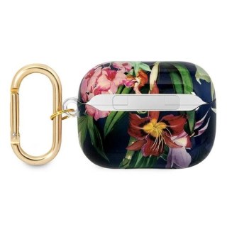 Etui Guess Flower Strap Collection na AirPods Pro - niebieskie