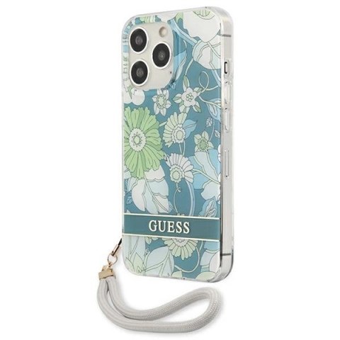 Etui Guess Flower Strap na iPhone 13 Pro Max - zielone